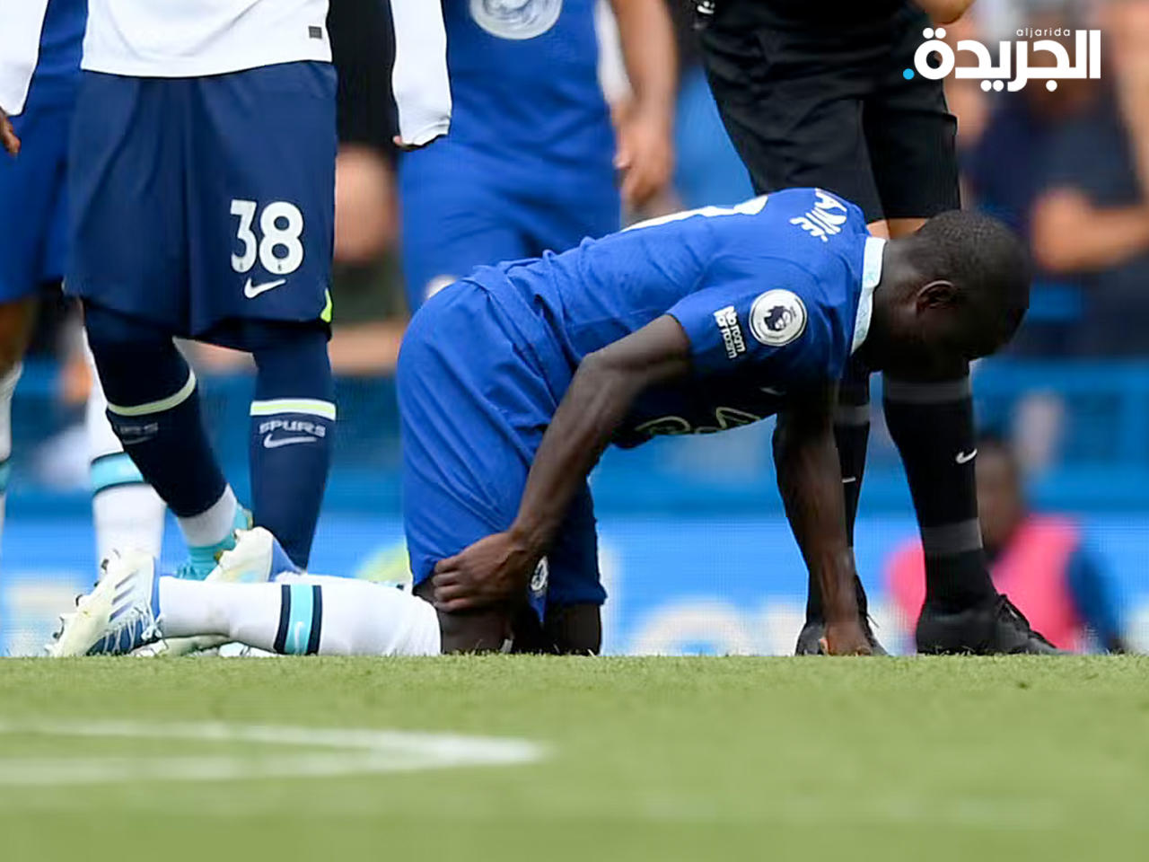 كانتي أصيب الأحد الماضي في مباراة الدربي ضد توتنهام