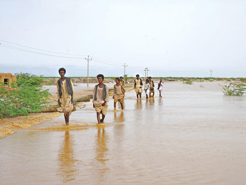 السيول تغمر ولاية كسلا الشرقية  (أ ف ب)