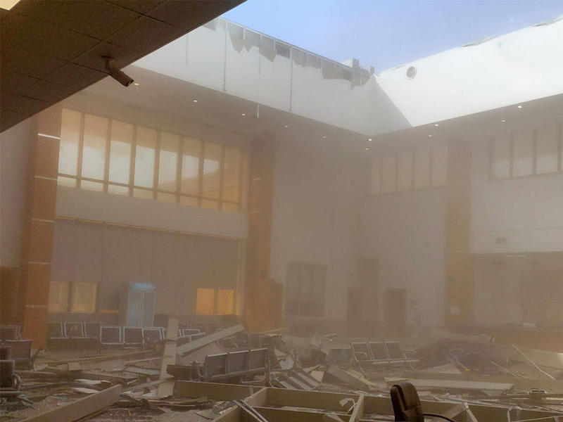 انهيار سقف مبنى مرور محافظة الجهراء