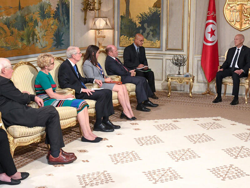  الوفد الذي التقى الرئيس التونسي قيس سعيّد