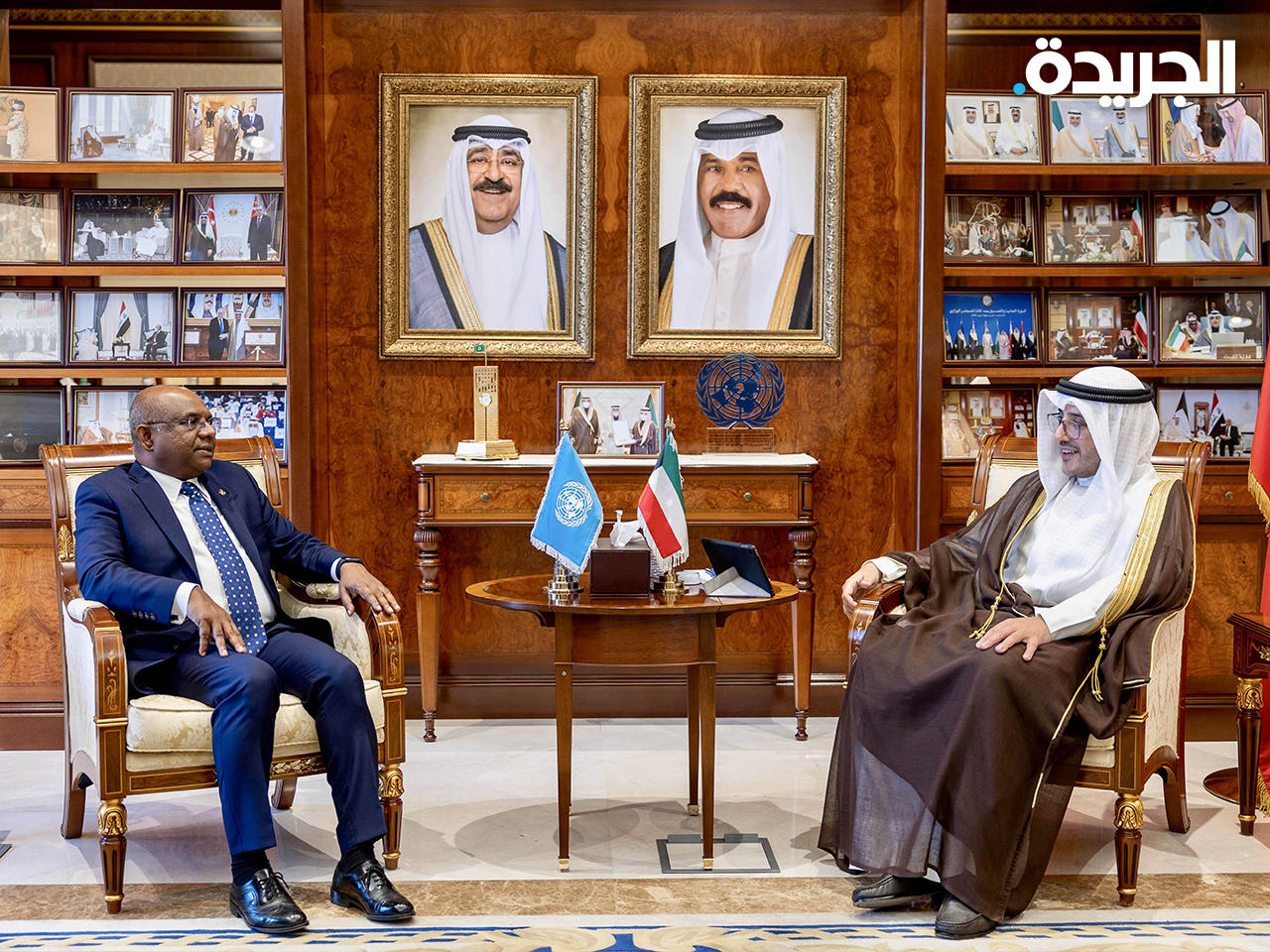 وزير الخارجية مستقبلاً رئيس الدورة الـ76 للجمعية العامة للأمم المتحدة عبدالله شاهد