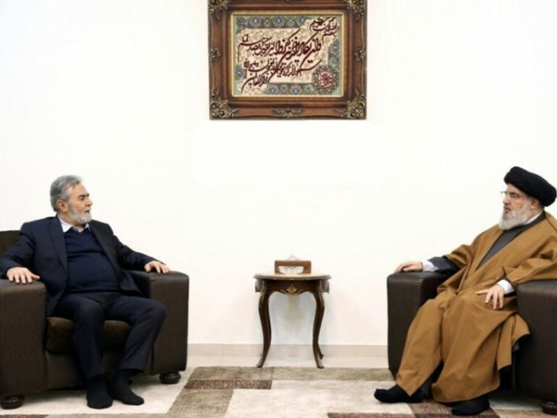 زعيم حزب الله اللبناني حسن نصرالله - رئيس حركة الجهاد الفلسطينية ‏زياد النخالة