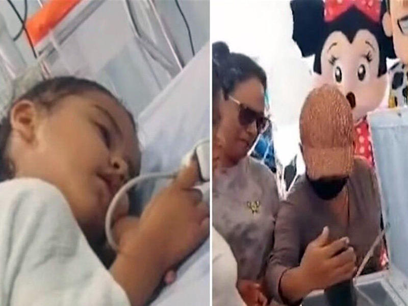 الطفلة خلال محاولة انعاشها 