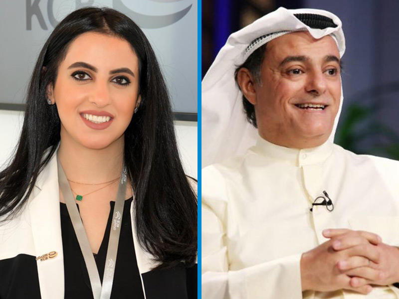 نائب رئيس مجلس الإدارة المدير العام للبنك صلاح المضف والمتحدثة الرسمية باسم بنك الائتمان الكويتي حباري الخشتي