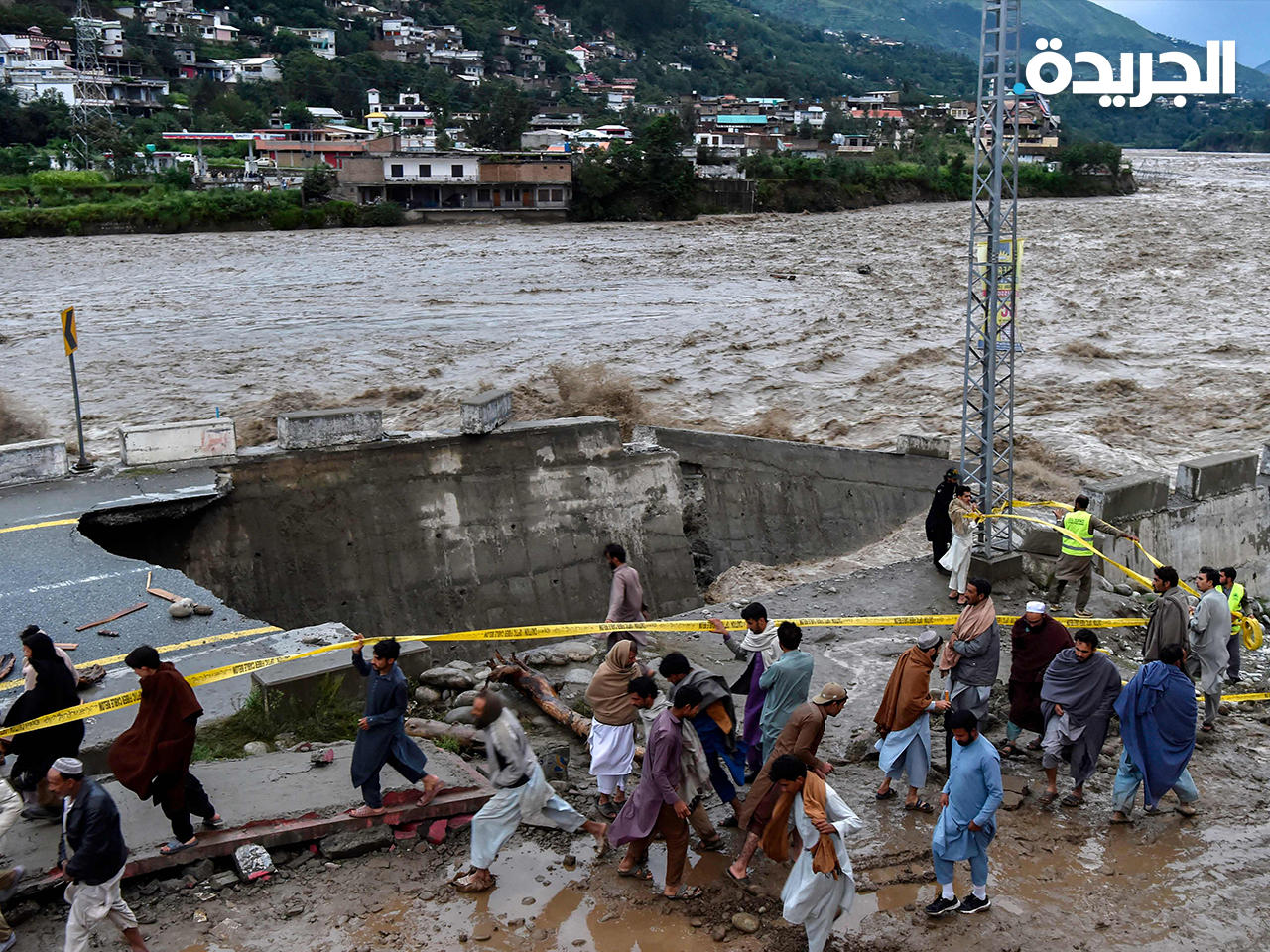 جانب من آثار الفيضانات المدمرة في باكستان
