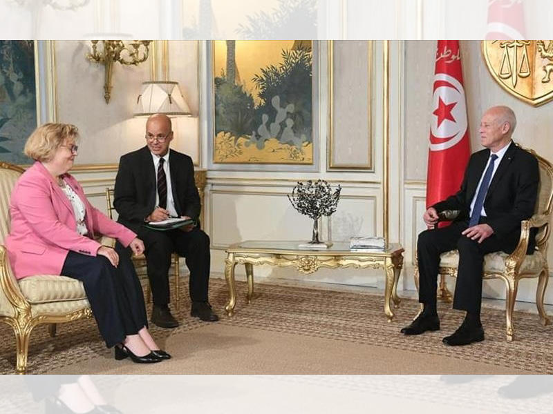 الرئيس التونسي قيس سعيّد - وزير الخارجية لشؤون الشرق الأدنى باربارا ليف