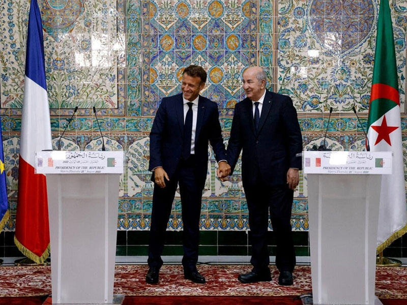 رئيس الجمهورية الجزائرية عبد المجيد تبون - الرئيس الفرنسي إيمانويل ماكرون