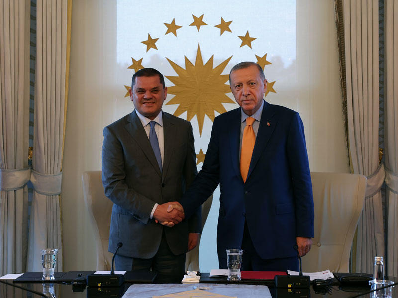  الرئيس التركي رجب طيب إردوغان - رئيس حكومة الوحدة الليبية عبدالحميد الدبيبة