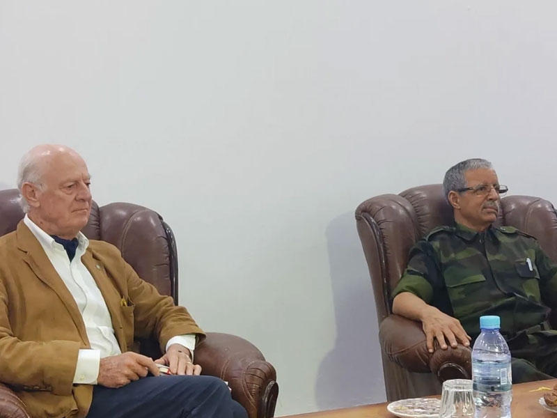  المبعوث الأممي للصحراء الغربية ستيفان دي ميستورا ورئيس وفد مفاوضي «البوليساريو»