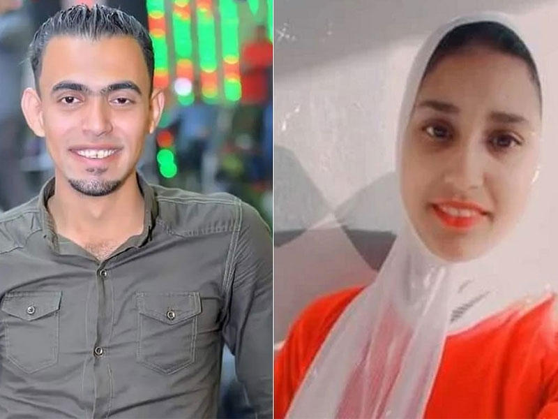 صورتان احدهما للطالبة الضحية والاخرى للقاتل 