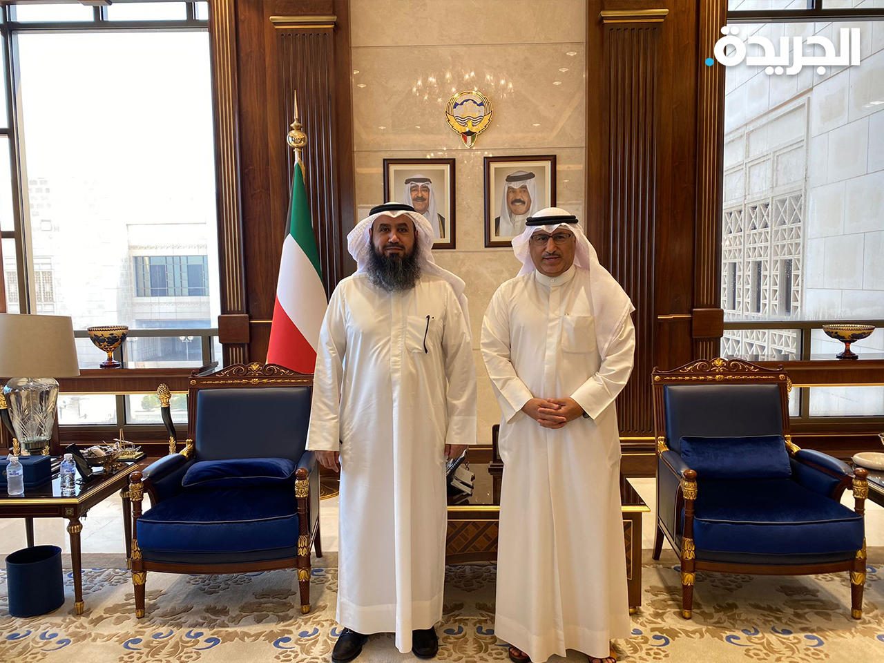 وزير النفط د. محمد الفارس مستقبلاً رئيس جمعية المهندسين م. فيصل العتل