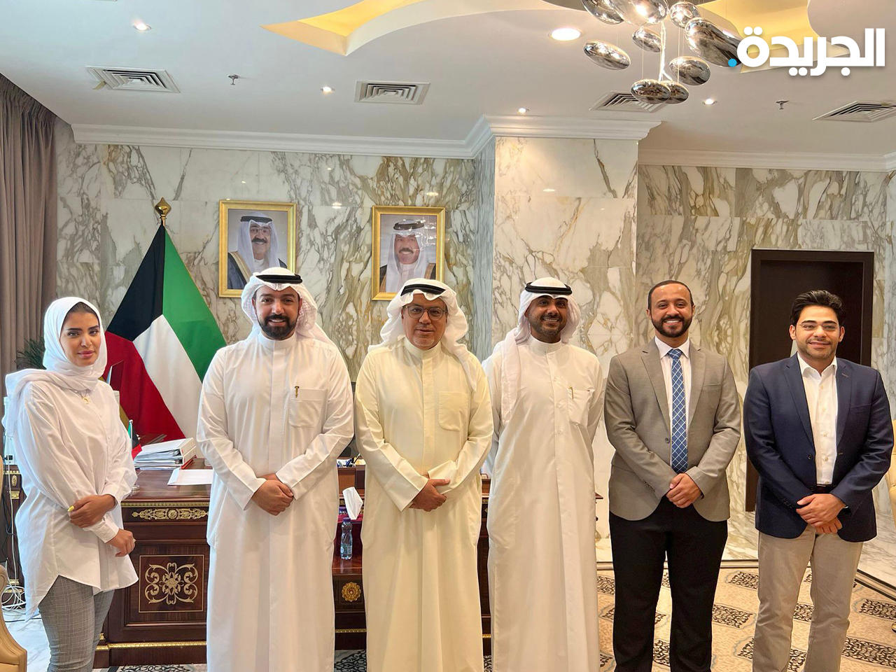 وزير الصحة د. خالد السعيد مستقبلاً وفد جمعية التمريض