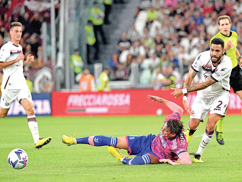 جانب من مباراة يوفنتوس وساليرنيتانا