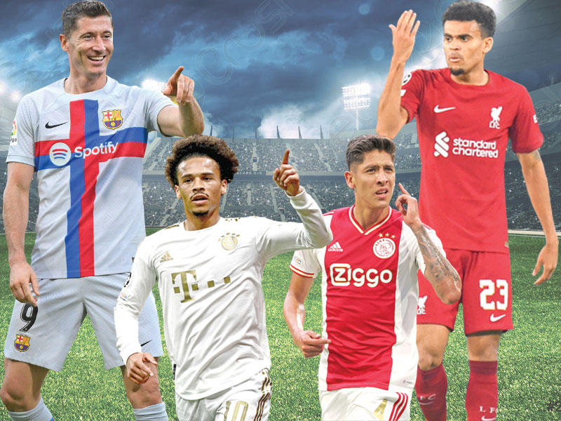 لويس دياز نجم ليفربول - ألفاريز نجم أياكس - ليروي سانيه نجم بايرن - ليفاندوفسكي نجم برشلونة