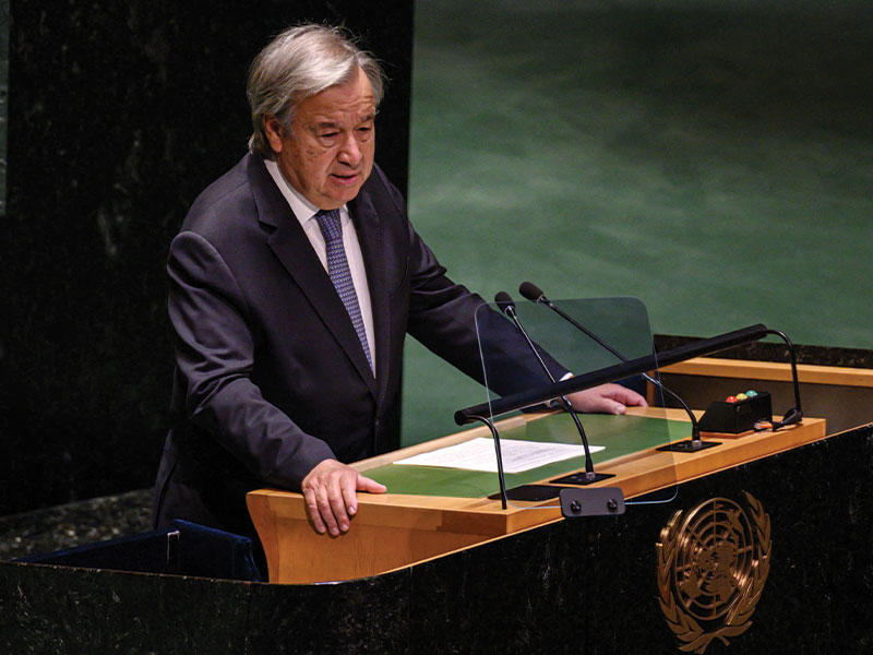 الأمين العام للأمم المتحدة أنطونيو غوتيريش أمام الجمعية العامة للأمم المتحدة