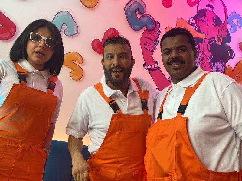 عبالناصر الزاير مع محمد الحملي وشيماء سليمان