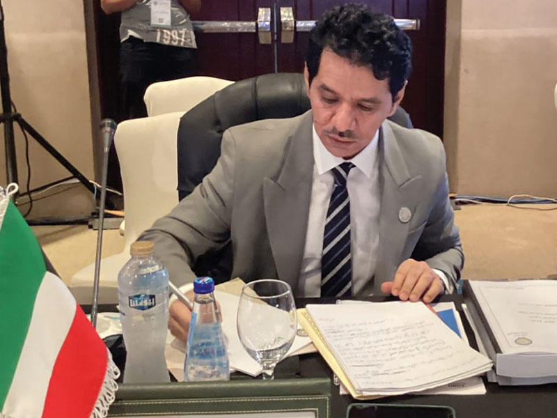مدير إدارة الإعلام العربي بقطاع الإعلام الخارجي بوزارة الإعلام نواف المطيري مترئساً وفد الكويت