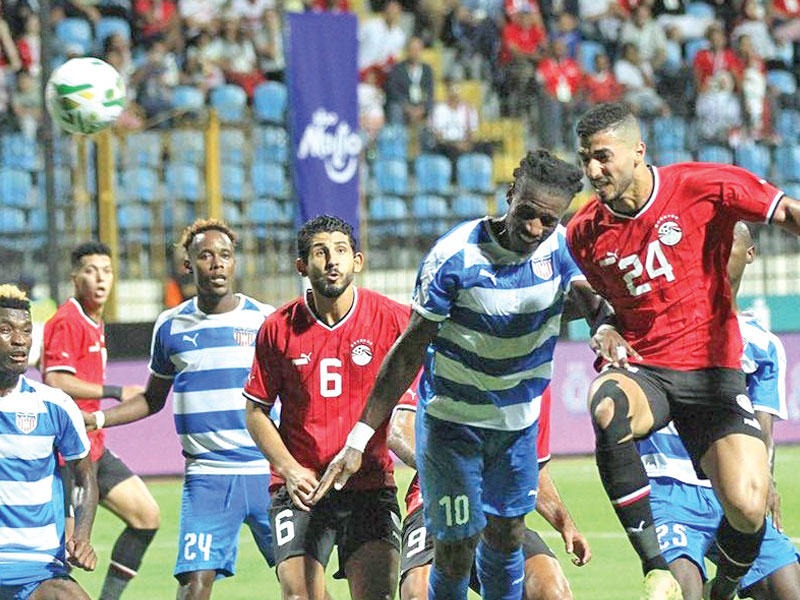 جانب من مباراة مصر وليبيريا