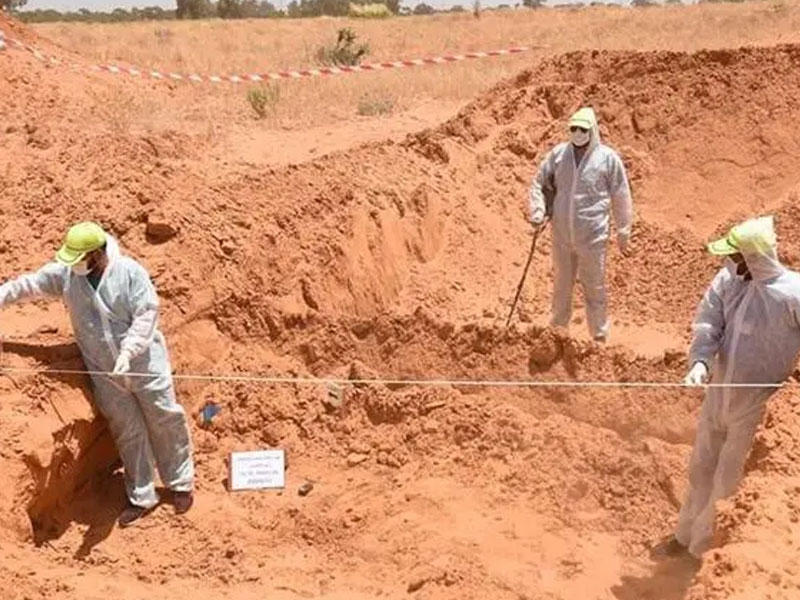 هيئة البحث والتعرف عن المفقودين في ليبيا خلال انتشال الجثث