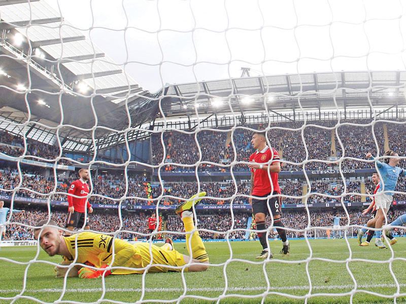 هالاند نجم مانشستر سيتي يسجل الهدف الخامس