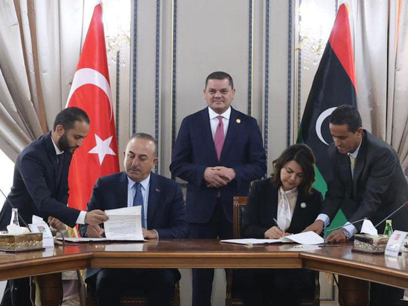 تركيا وليبيا خلال توقيع الاتفاقية