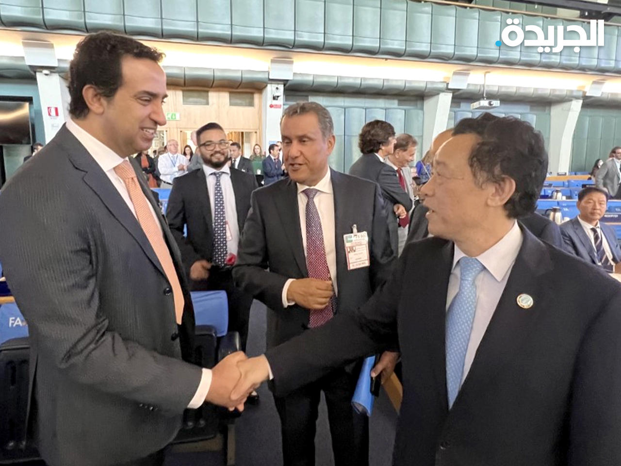 مدير عام منظمة الأغذية والزراعة شو دونيو يرحب برئيس وفد الكويت السفير ناصر القحطاني