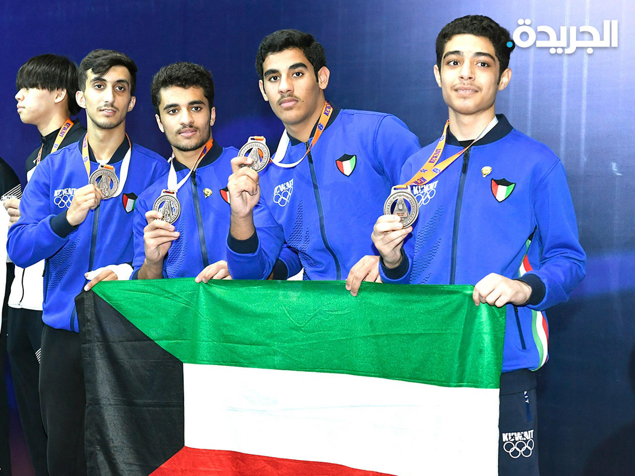 لاعبو الكويت في اختتام البطولة