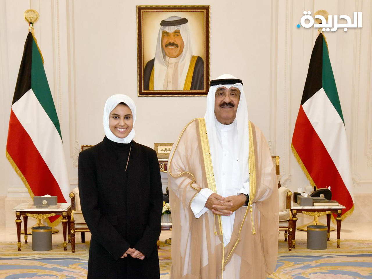 سمو نائب الأمير ولي العهد الشيخ مشعل الأحمد مستقبلاً لمى فهاد العريمان