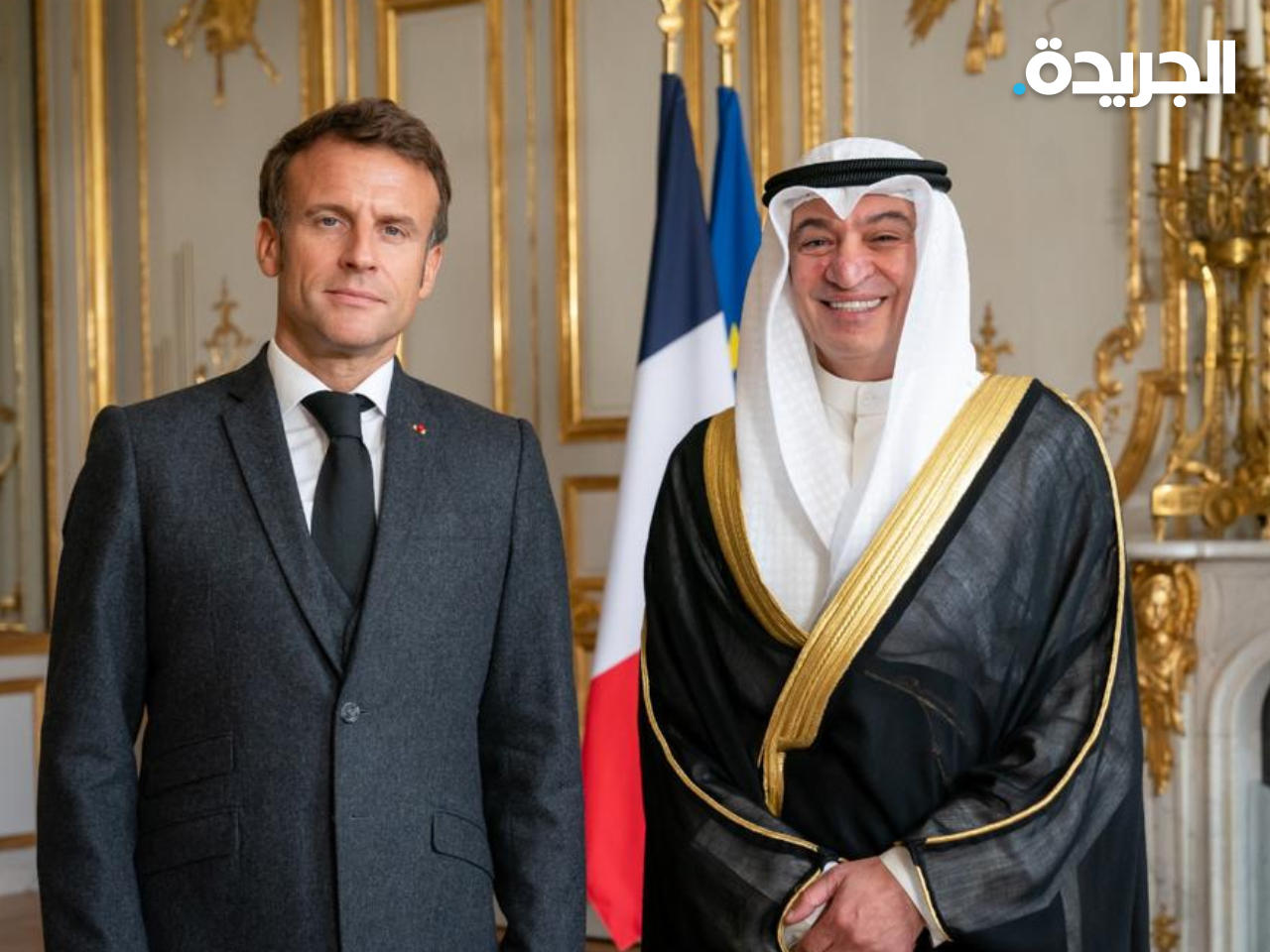 السفير الجديع مع الرئيس ماكرون