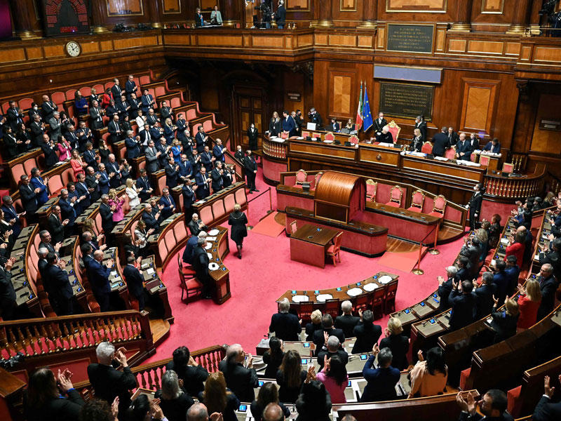 جانب من جلسة البرلمان الايطالي