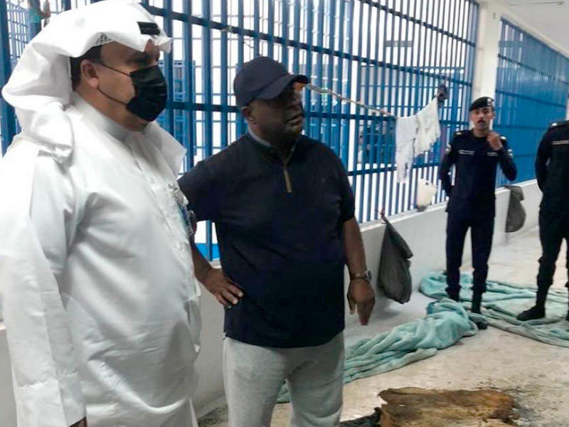 البرجس وسفاح يتفقدان موقع الحريق