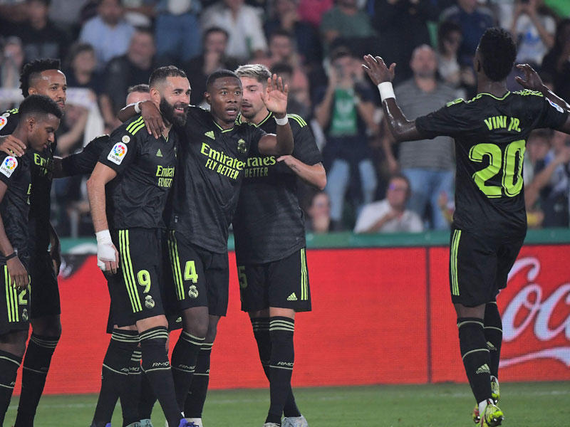 لاعبو ريال مدريد خلال مواجهة التشي